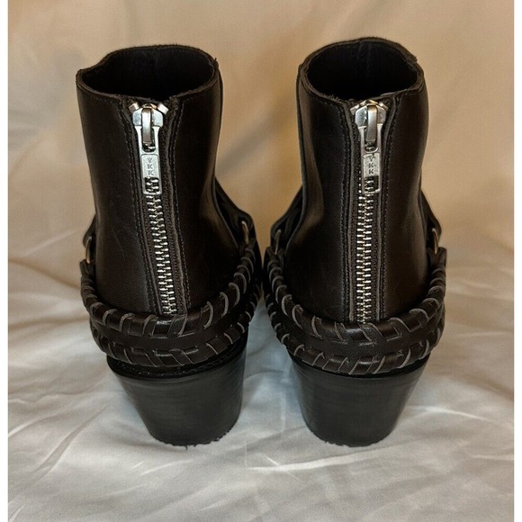 Brusque women brown leather short biker boots US 9.5 Euro 40 EUC - Picture 2 of 7